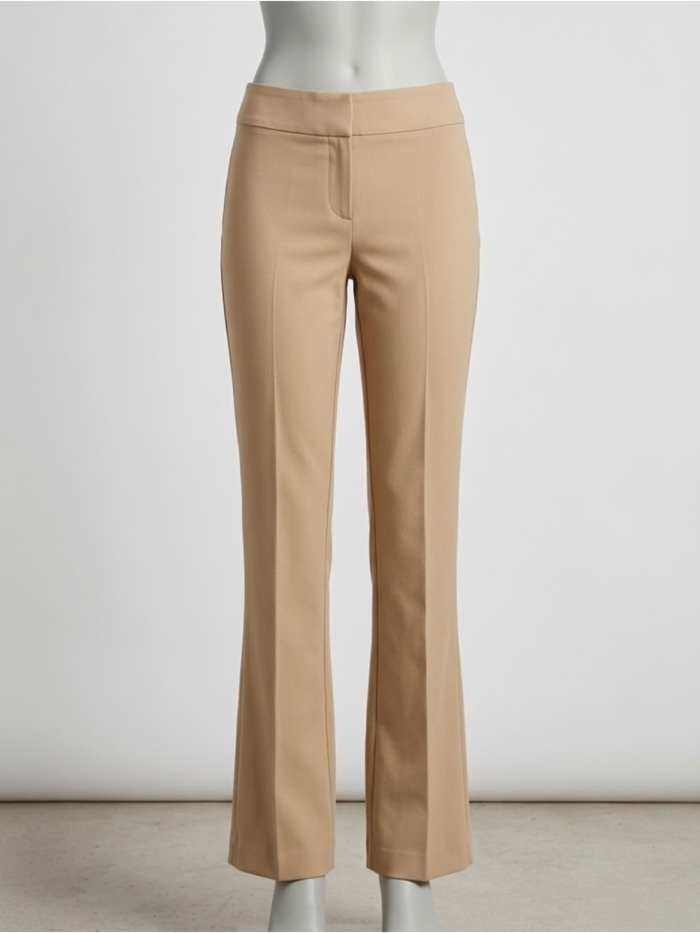 Kenneth Cole Khaki Flat Front Straight Leg Dress Pants Office Work Trousers Sz 4